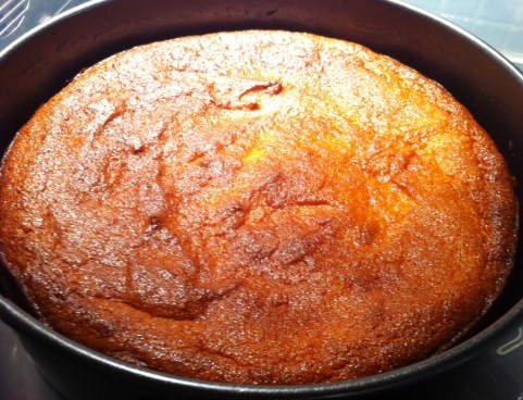 Cake after baking