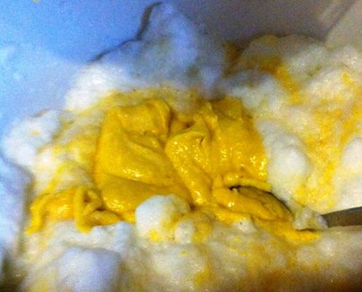 Folding into the egg whites